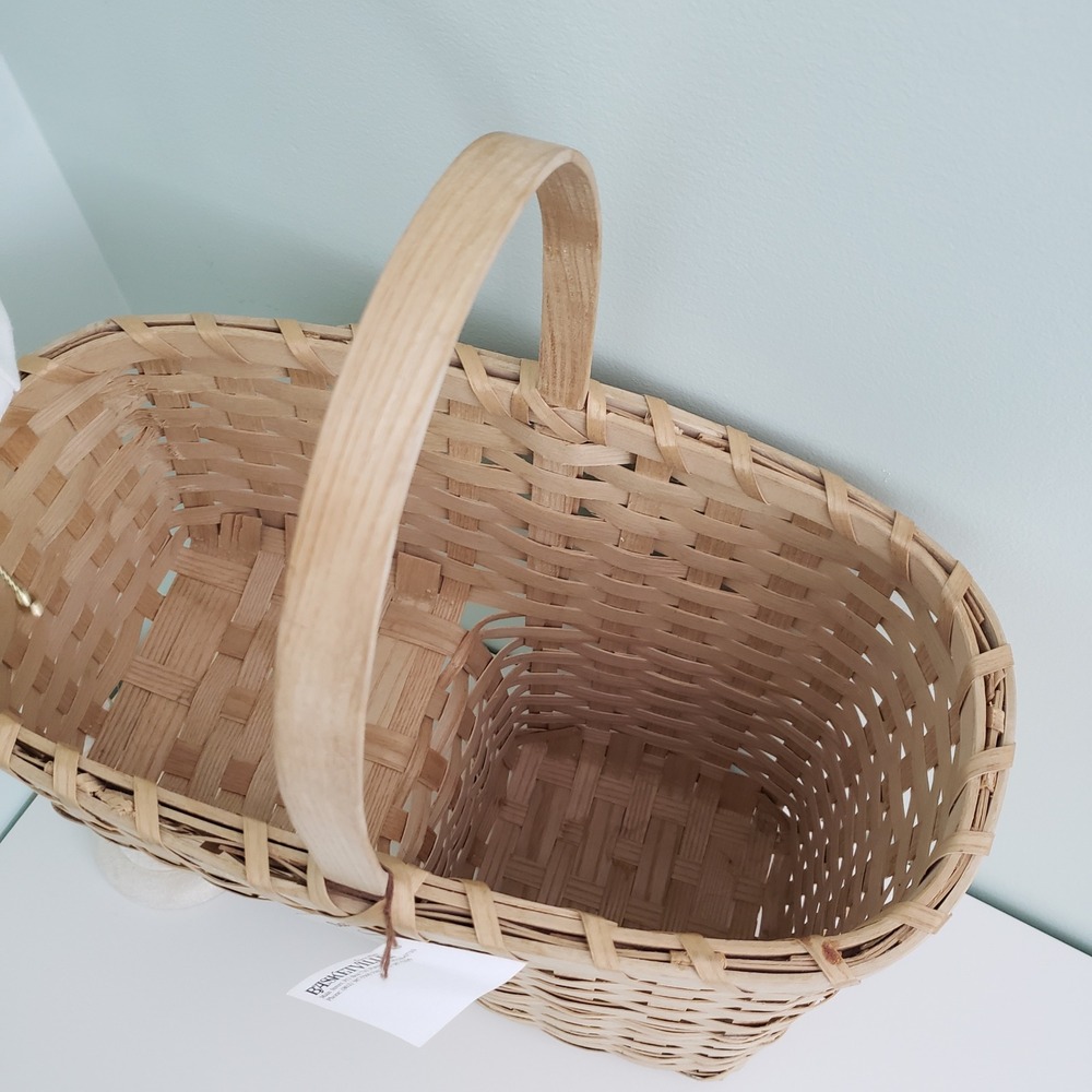 Vintage Basketville 23" Large Stairs Basket Natural Woven Ash Wood Stair Rustic - Picture 11 of 12